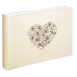 Fotokniha so srdcom 30x20 cm, 60 strán (30 listov) - krémová